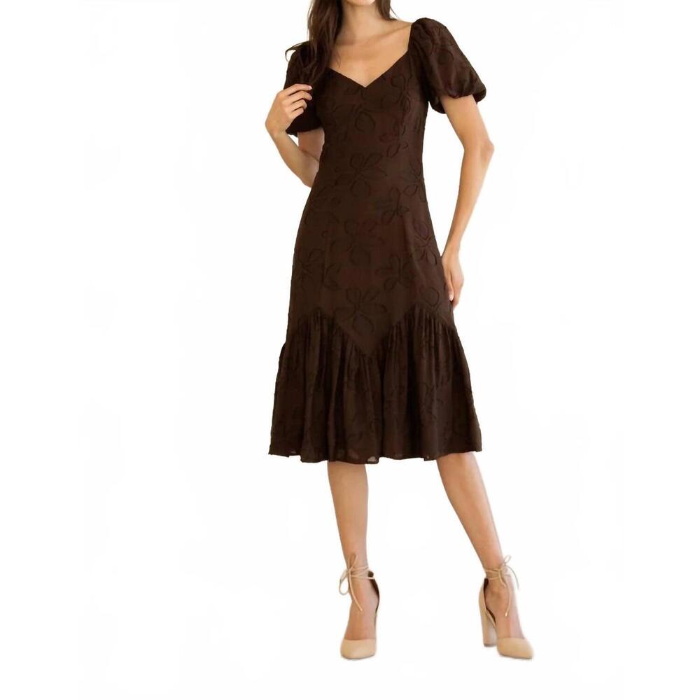 NEW STORIA adrienne dress in coffee